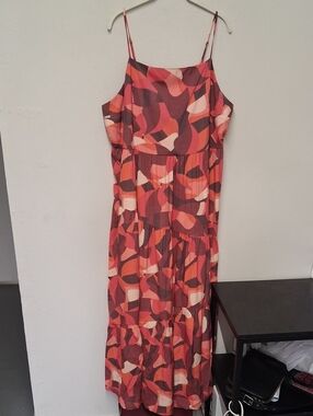 Nine West Multicolor Abstract Print Maxi Dress
